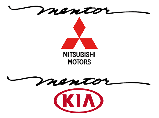 Mentor Mitsubishi and Kia logos