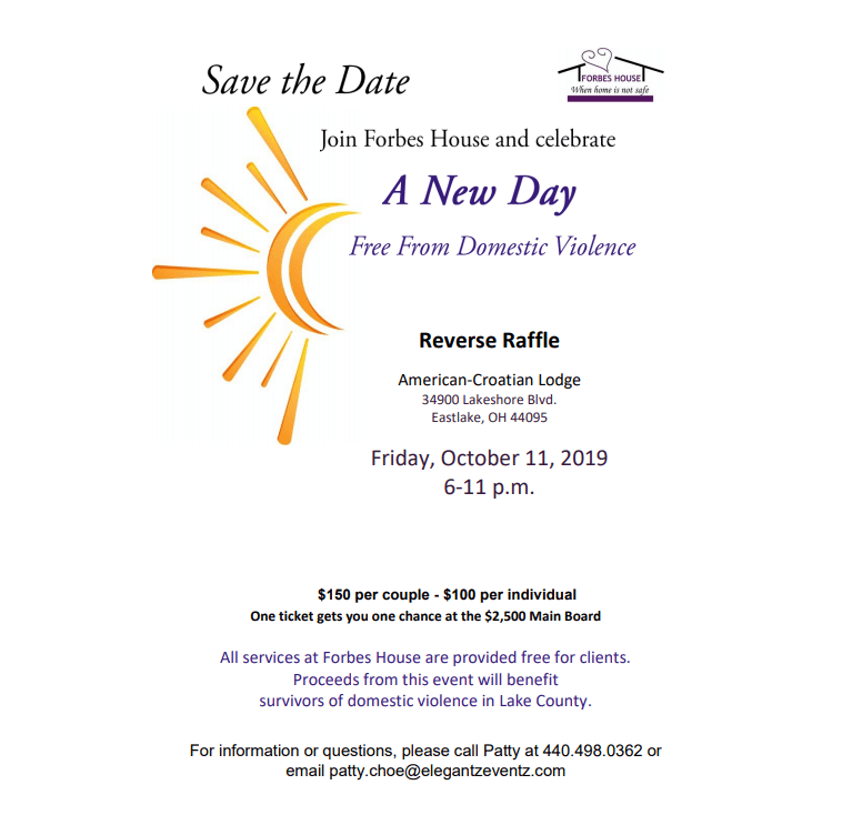 Save The Date A New Day Reverse Raffle 2019 Forbes House